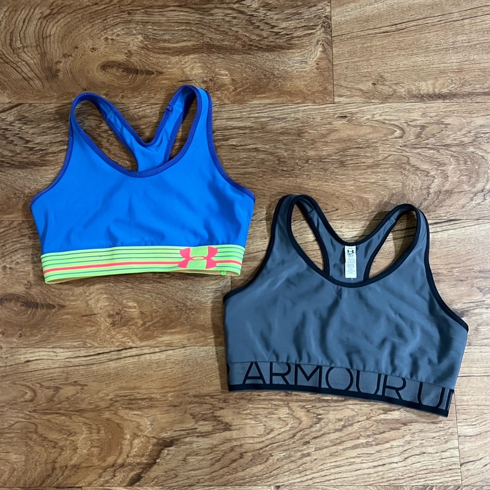 Blue and Gray Under Armour Sports Bra Bundle